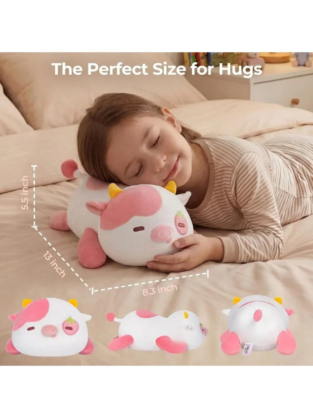 Strawberry Cow Plush Pillow 13